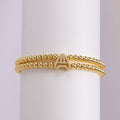 Copper-plated 18k Gold Zircon Bead Bracelet