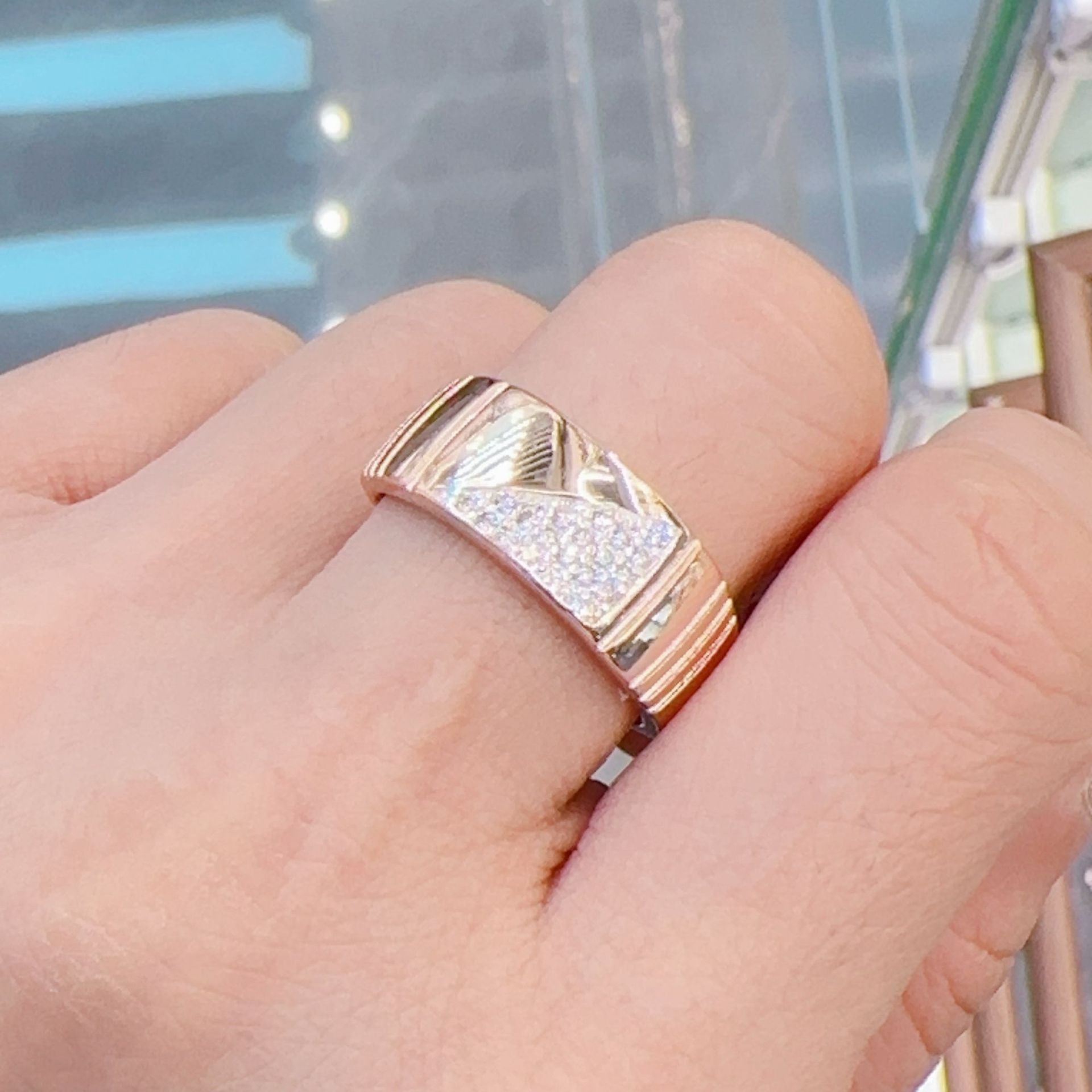 Rose Gold Zircon Ring With Real Gold Plating Direct Supply Of This Hand Jewelry