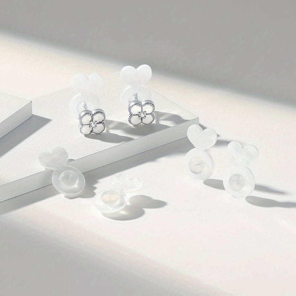 Silicone Hamburger Transparent Earplug White Acrylic