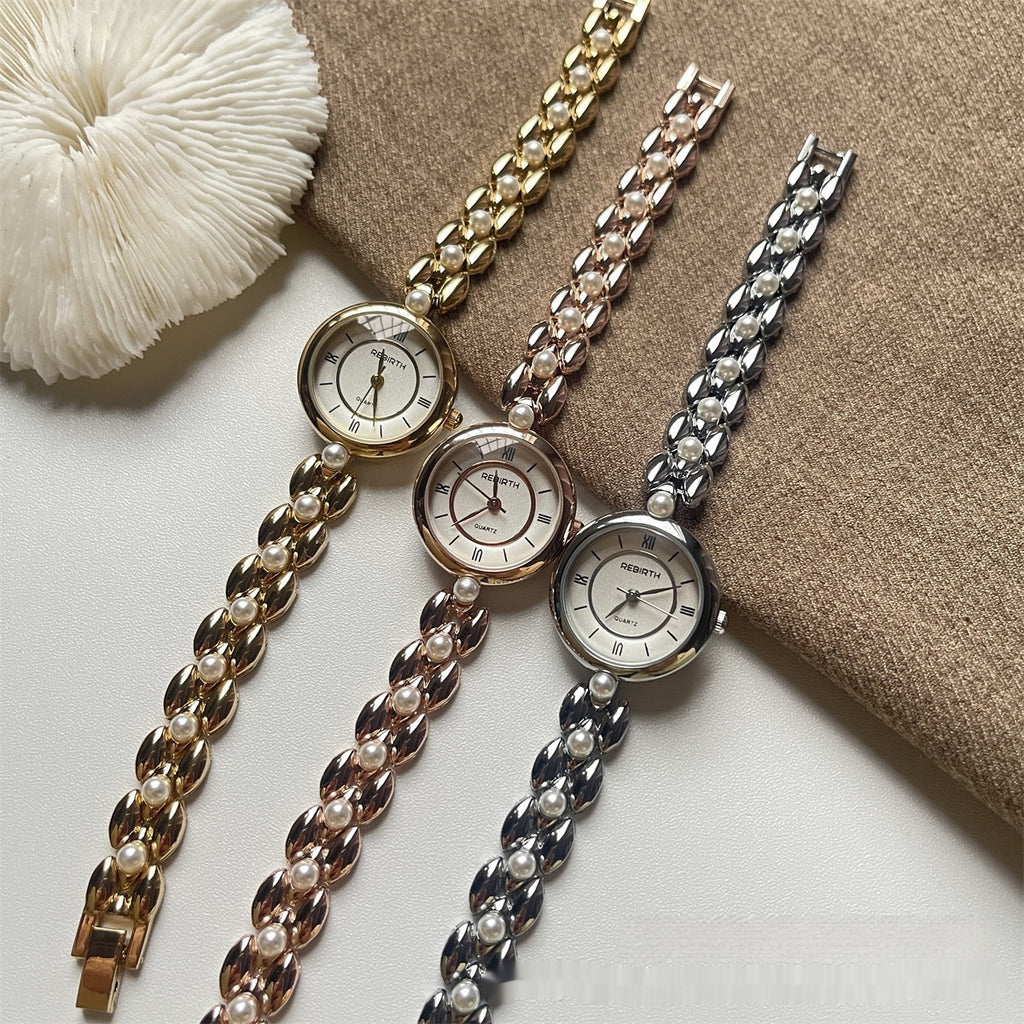 Roman Pearl Chain Watch For Women