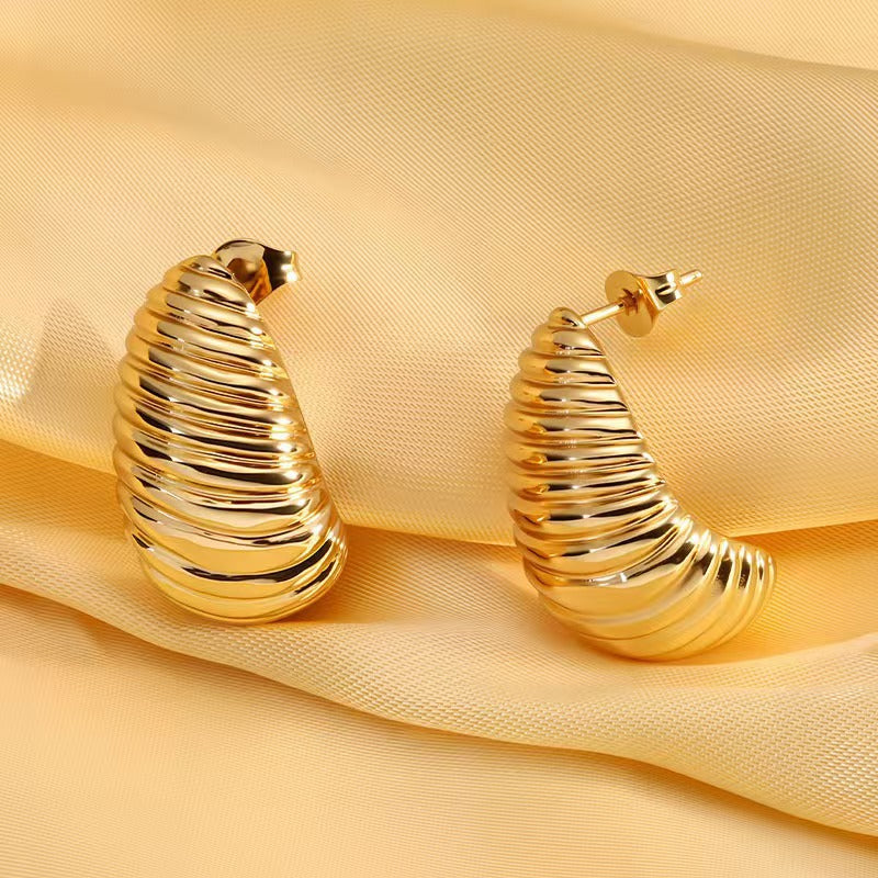 Unique Horn-and-crescent-shaped Stud Earrings
