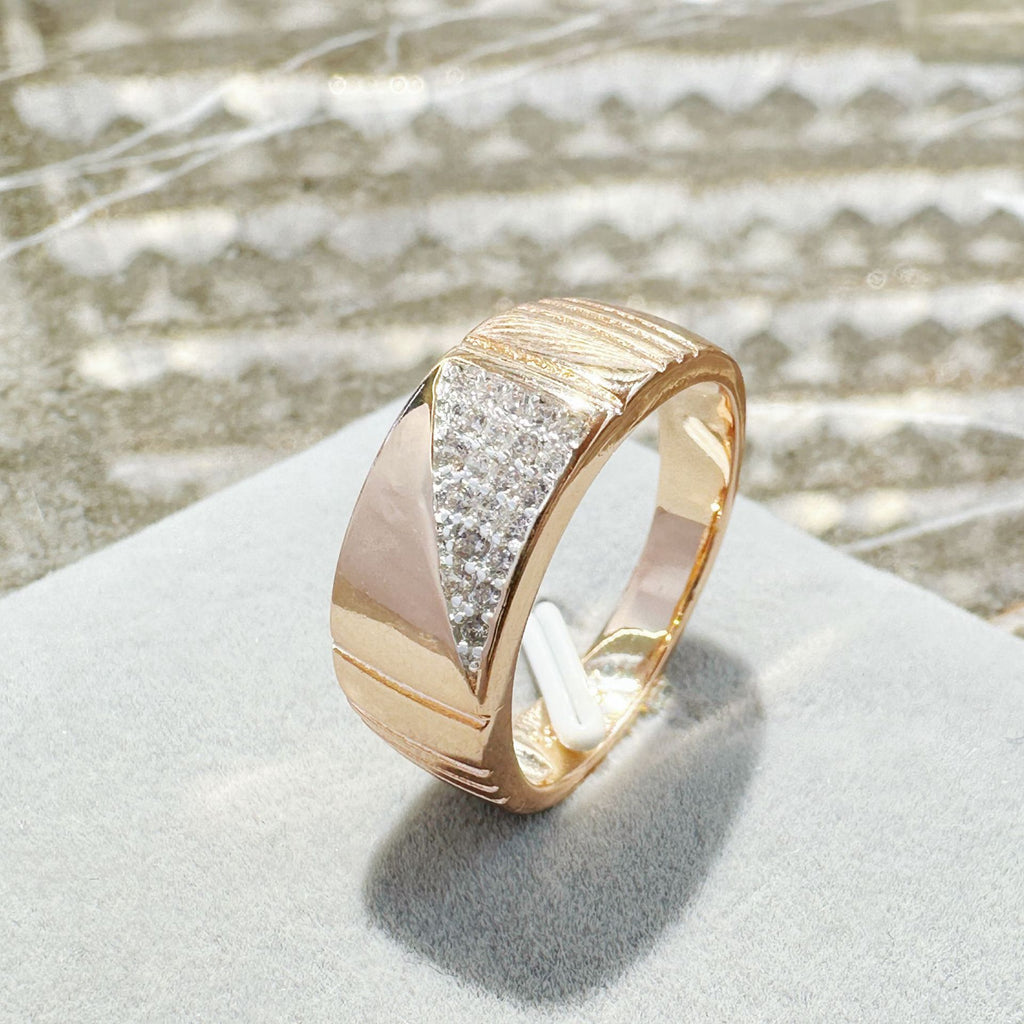 Rose Gold Zircon Ring With Real Gold Plating Direct Supply Of This Hand Jewelry