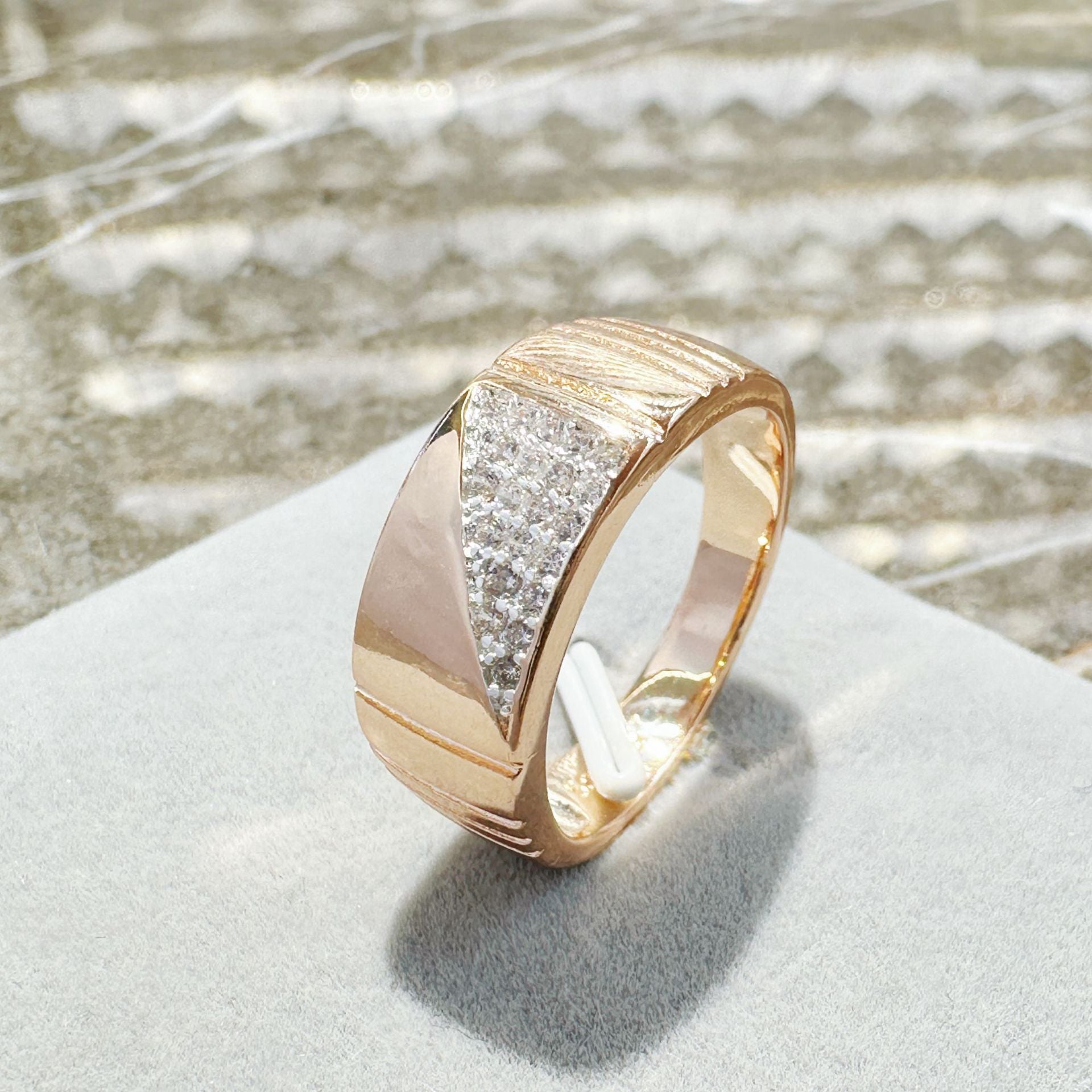Rose Gold Zircon Ring With Real Gold Plating Direct Supply Of This Hand Jewelry