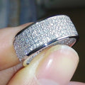 Womens Trendy Five-row Diamond Ring