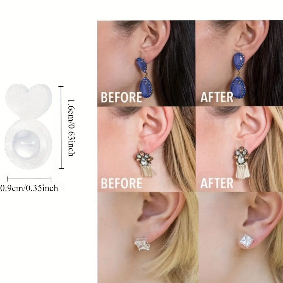 Silicone Hamburger Transparent Earplug White Acrylic