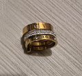 Gold Roman Numeral Spinner Ring with CZ Stones – Women’s Statement Band