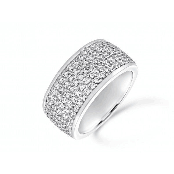 Womens Trendy Five-row Diamond Ring