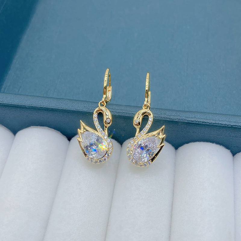 Little Swan Ultra Sparkling Water Diamond Earrings