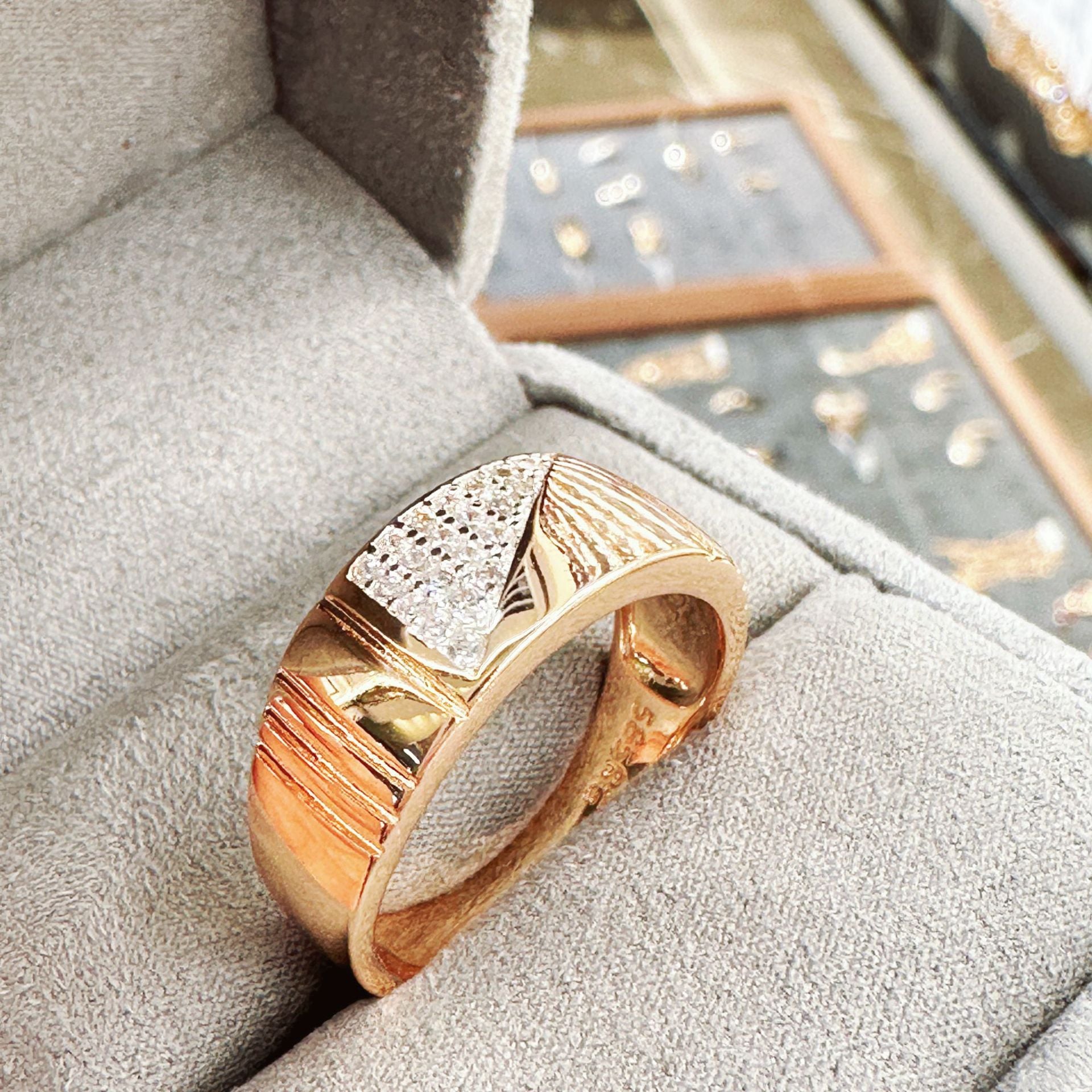 Rose Gold Zircon Ring With Real Gold Plating Direct Supply Of This Hand Jewelry
