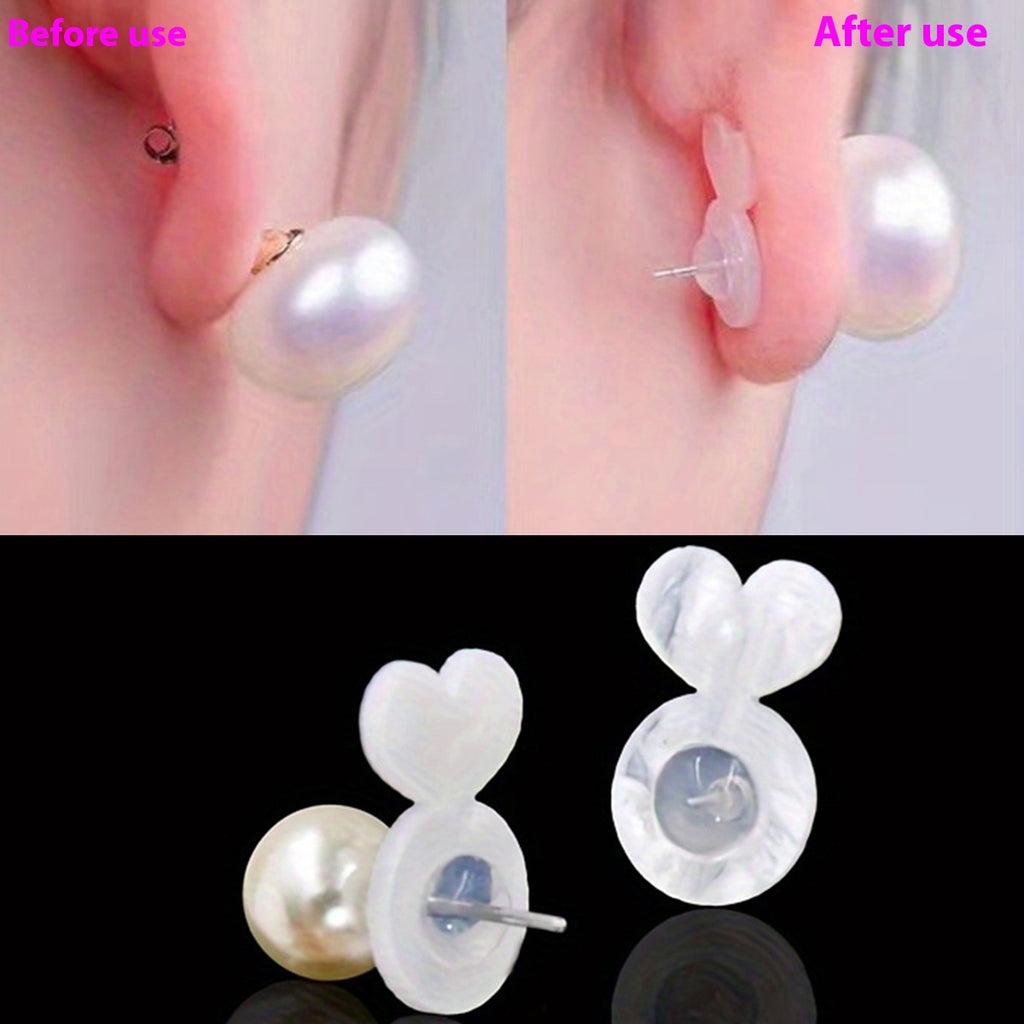 Silicone Hamburger Transparent Earplug White Acrylic