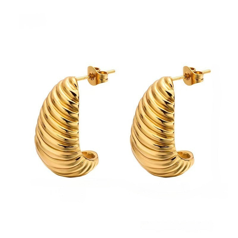 Unique Horn-and-crescent-shaped Stud Earrings