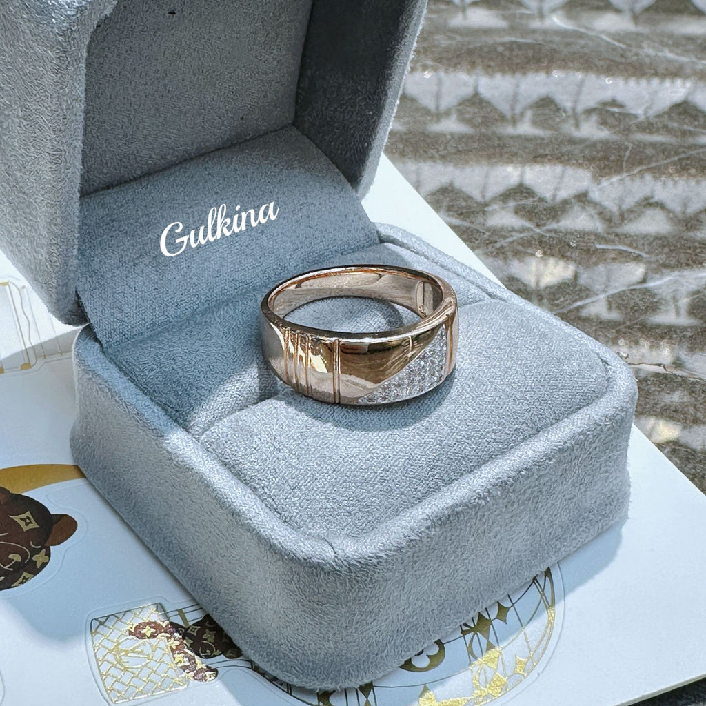 Rose Gold Zircon Ring With Real Gold Plating Direct Supply Of This Hand Jewelry