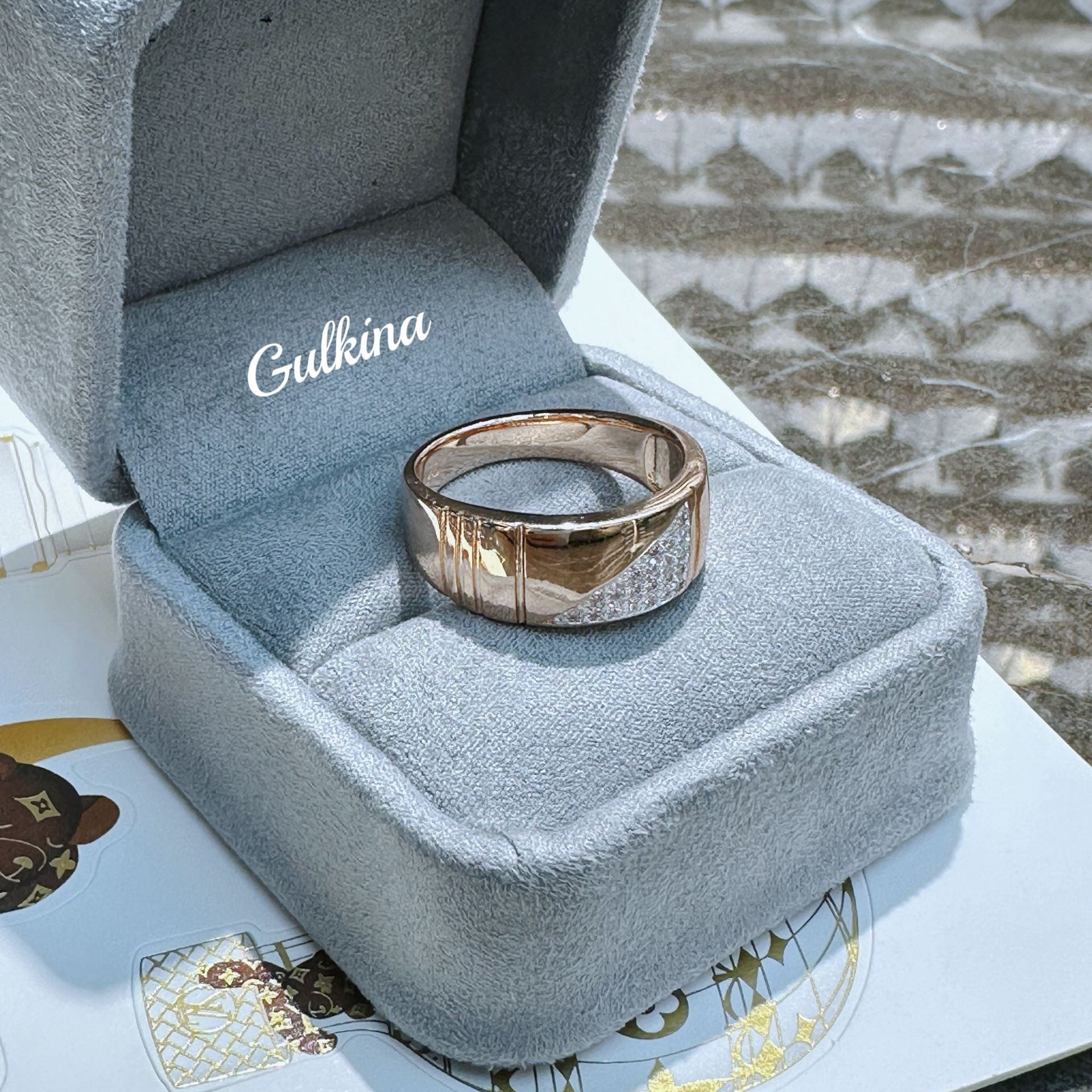 Rose Gold Zircon Ring With Real Gold Plating Direct Supply Of This Hand Jewelry