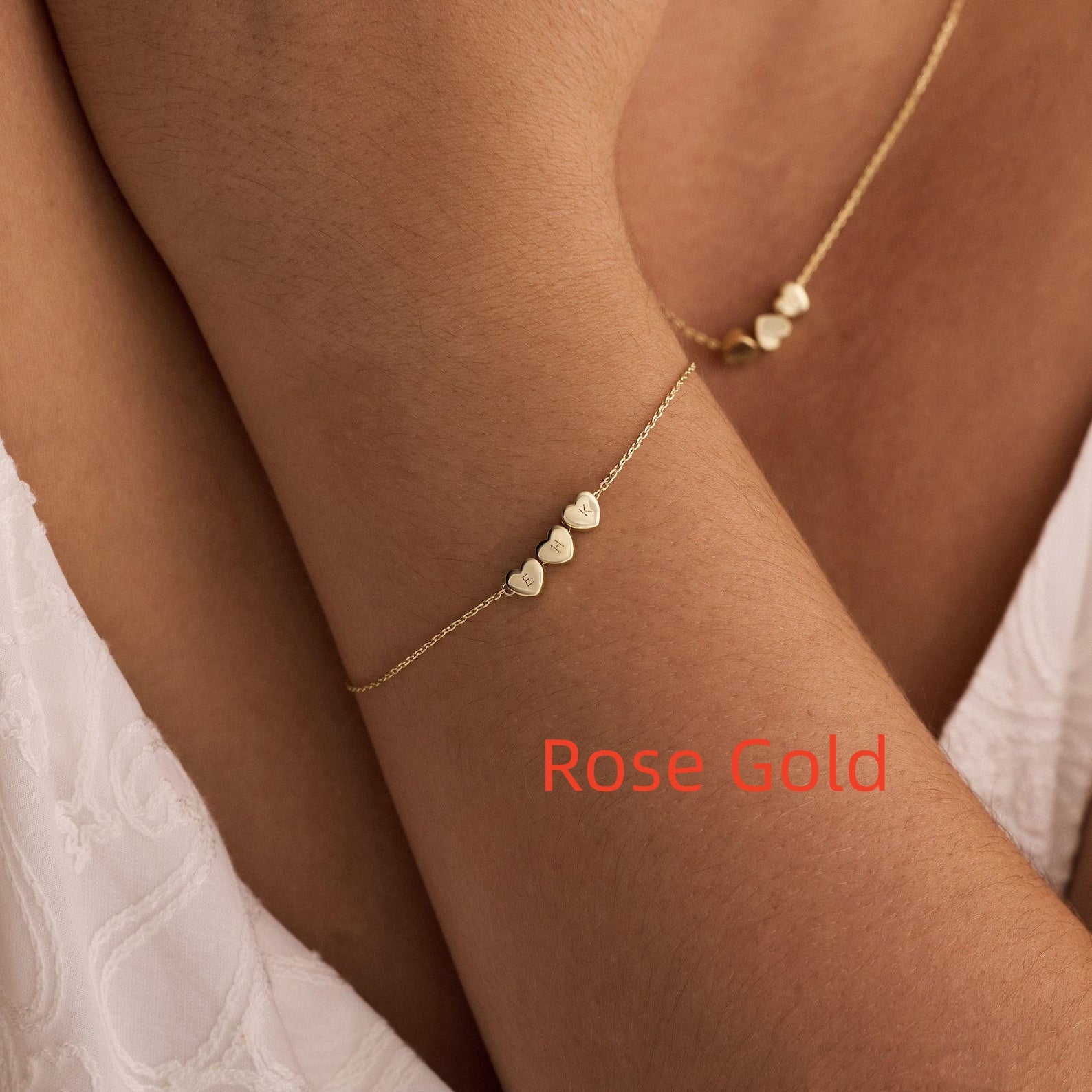 Customized Stainless Steel Heart-shaped Letter Bracelet